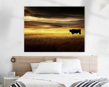 Tough Bull in a Tough Mountain Landscape by Karina Brouwer