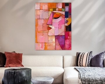 Kleurblokken | Vrouw Portret Kleurblokken van De Mooiste Kunst