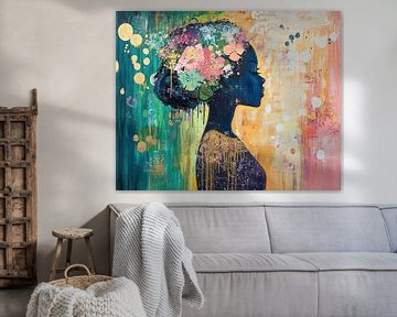Beauty in Abstract Blooms van Blikvanger Schilderijen