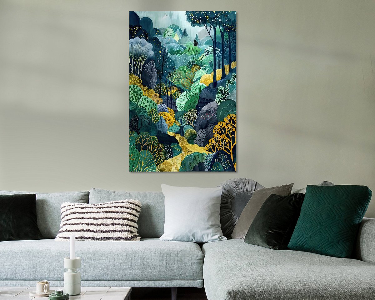 Voorbeeld van het werk in een kamer