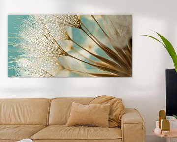 Warm country panorama: Golden brown fluff with turquoise by Marjolijn van den Berg