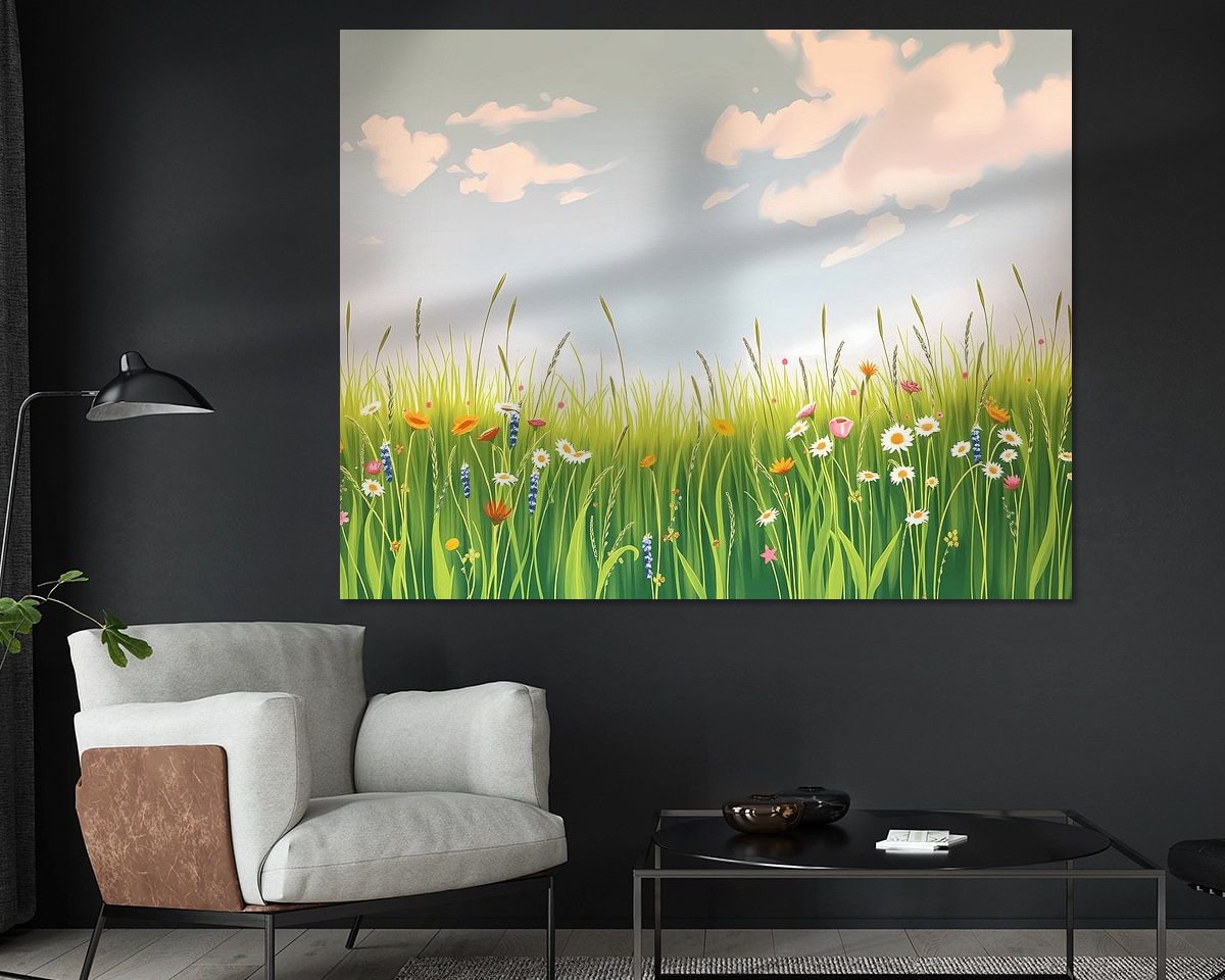 Voorbeeld van het werk in een kamer
