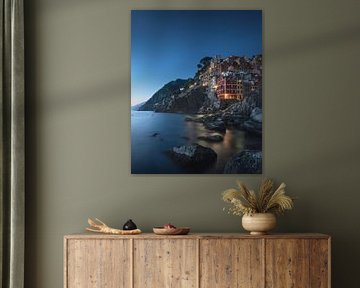 Crépuscule bleu sur le Riomaggiore, Cinque Terre sur Stefano Orazzini
