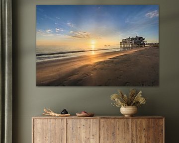 Plage de Follonica au coucher du soleil, Toscane sur Stefano Orazzini