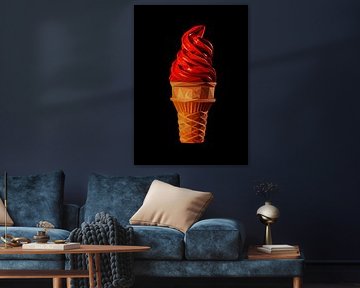 Red Ice Cream Abstract Low Poly by Yoga Art 15