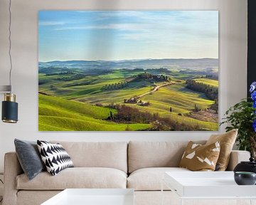 Landschap in de Crete Senesi, Toscane van Stefano Orazzini