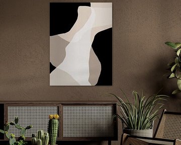 Vormen 6 | Neutraal & Zwart Abstract Minimalisme van Menega Sabidussi