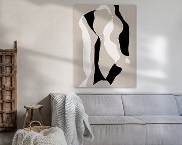 Vormen 8 | Neutraal & Zwart Abstract Minimalisme van Menega Sabidussi