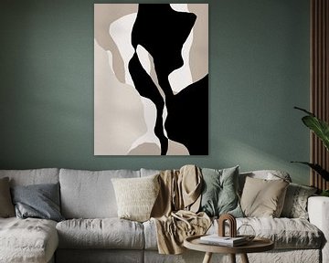 Vormen 10 | Neutraal & Zwart Abstract Minimalisme van Menega Sabidussi