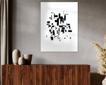 Organisch minimalisme 8 | Zwart & Wit Geometrisch Abstract van Menega Sabidussi