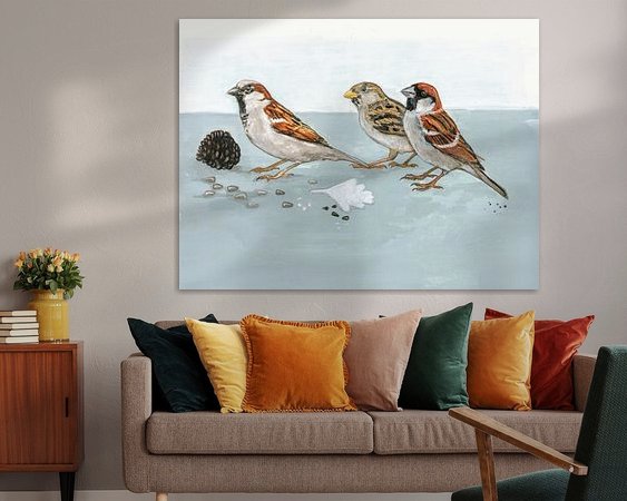 Voorbeeld van het werk in een kamer