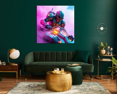 Voorbeeld van het werk in een kamer