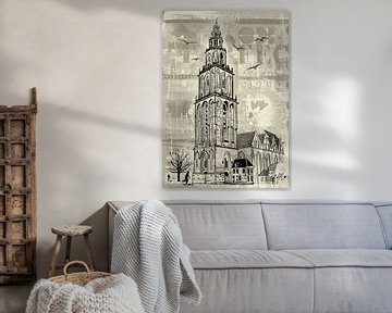 Martinitoren Groningen en de Martinikerk van Janet Edens