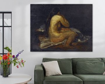 Félix Ziem, zittende naakte vrouw