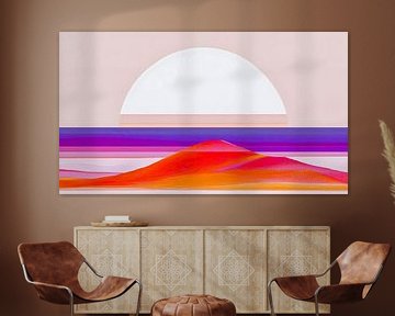 Kleurrijke Dageraad: Een Abstracte Horizon van But First Framing