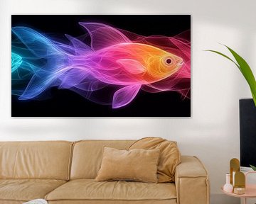Neon vis portret kleurrijk panorama van TheXclusive Art