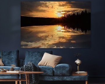 Lake contemplation in autumn by Claude Laprise