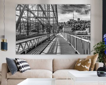 Smithfield Street Bridge en Pittsburgh & Lake Erie Railroad Station | Monochrom