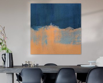 Summer Beach Abstract | Orange Blue by Menega Sabidussi