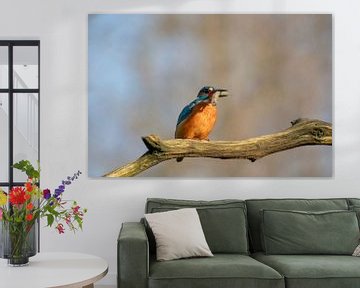 Ijsvogel met visje van Tanja van Beuningen
