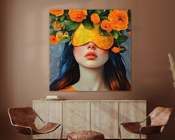 Roses Woman by Eye catching paintings