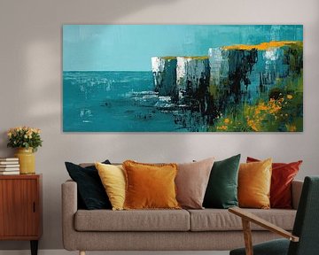 Cliffs of Silence van Abstract Schilderij