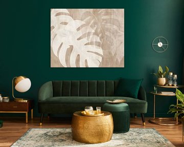 Plant painting Beige | Silent Nature's Echo by Modern Collection