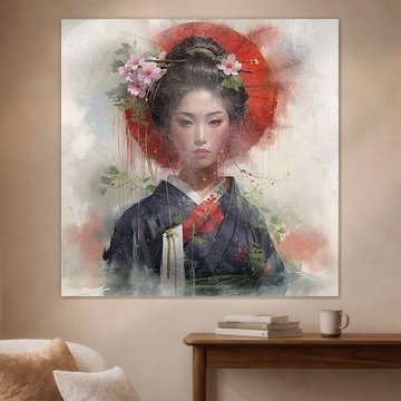 Elegant Asian woman in traditional kimono