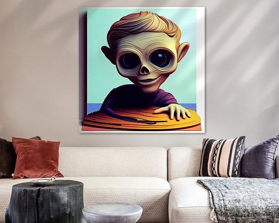 Voorbeeld van het werk in een kamer