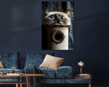 Reed cat: The watchful guardian