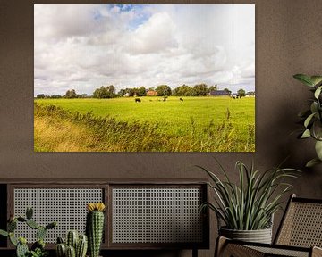 Landschap bij Fransum (Groningen) van J.P. Zwart