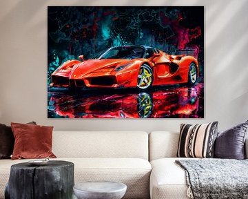 Ferrari Enzo aquarel neon van MIROKKU