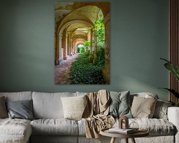 Een overwoekerde doorgang van een oude kerk van Truus Nijland
