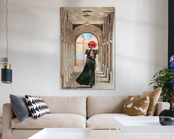 Voorbeeld van het werk in een kamer