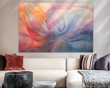 Abstracte kleurrijke lotus bloem schilderij