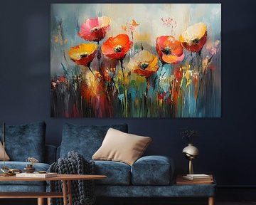 Abstract flowers in vibrant colours by Art & Soul Creations