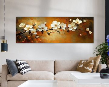 Bloemen Schilderij | Embered Flourish van Kunst Kriebels