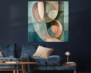 Green Shapes | Green Abstract by Modern Collection