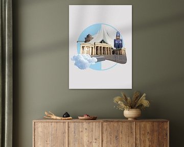 Berlijn Collage - Brandenburger Tor x Tempodrom van Stadtcollagen