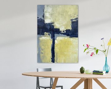 Geel blauw abstract van Ela Szczepaniak