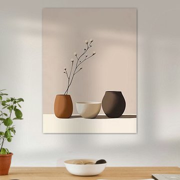 Minimale vazen Japandi stijl