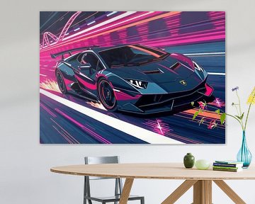 Lamborghini Sesto Elemento Neon Speeding by MIROKKU