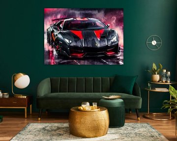 Lamborghini Sesto Elemento Watercolor Neon by MIROKKU