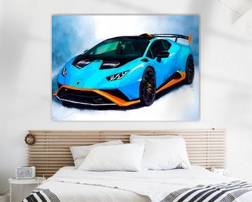 Lamborghini Huracán STO Watercolor by MIROKKU