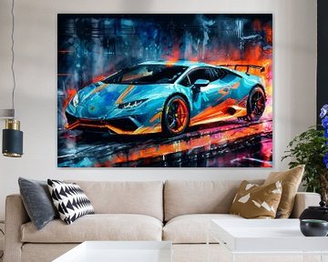 Lamborghini Huracán STO Watercolor Neon by MIROKKU