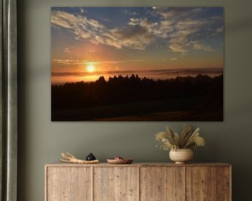 A sunrise on an autumn morning by Claude Laprise