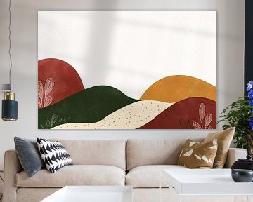Minimalistisch abstract landschap met natuur