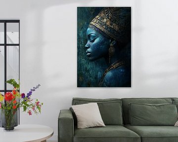 Royal serenity in blue and gold: a timeless portrait by Color Square