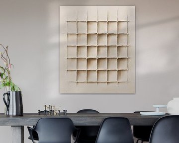 Minimalist grid with subtle relief structures in beige by Color Square