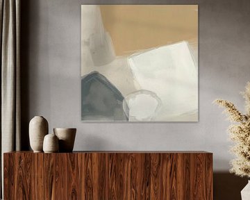 Abstract play of shapes and earth tones in balance by Color Square